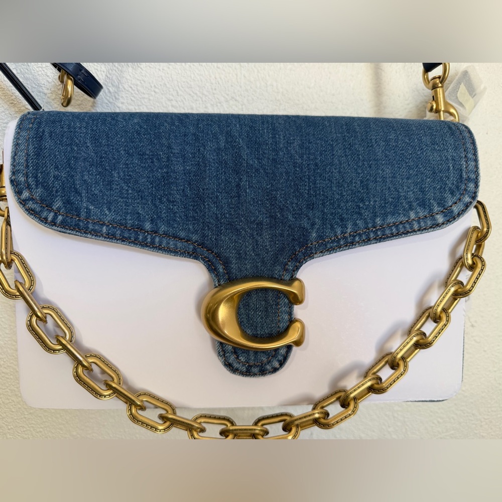 NWT Coach Chain Tabby Shoulder Bag In Denim - Picture 6 of 11